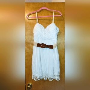 City Triangles White Dress with Belt Size 9